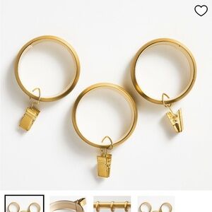 Pottery Barn Quiet-Glide Curtain Clip Rings Brass 0.75”